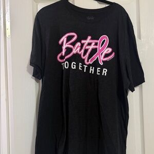Black Short Sleeve Tee with Pink Graphic